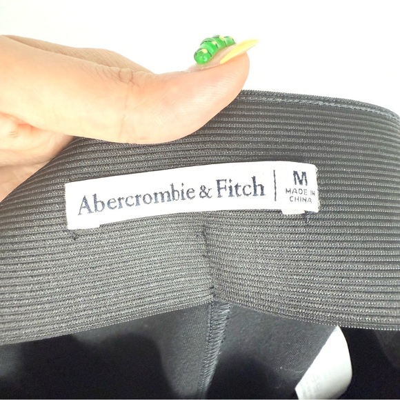 Abercrombie & Fitch Black Split Hem High Rise Pintock Stretch Bootcut Trousers M - Picture 8 of 9